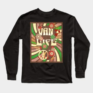 Van Life Psychedelic Stripes & Flowers Long Sleeve T-Shirt